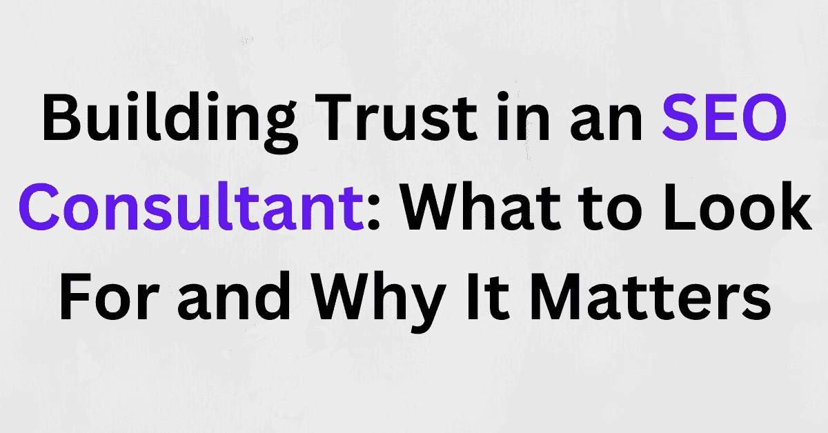 Building Trust in an SEO Consultant What to Look For and Why It Matters